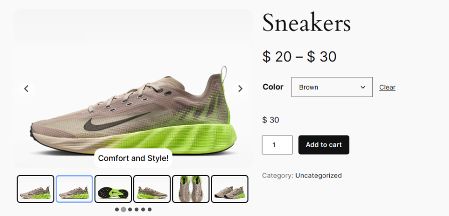 Show Captions Under Variation Images