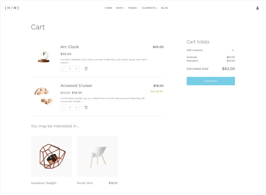 Hypermarket Cart Page