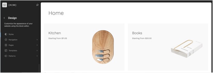 WordPress Site Editor showing Hypermarket homepage