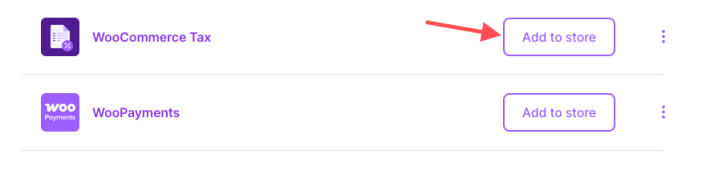 Screenshot: indicating the Add to store button beside an extension on the My Subscriptions page