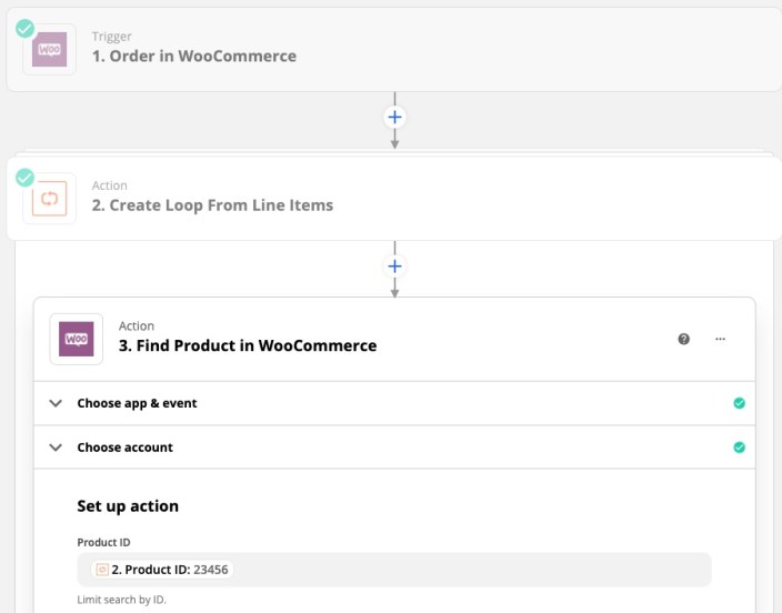 Looping by Zapier Find Product Setup