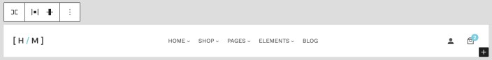 Hypermarket Minimal Header layout with site logo, navigation, account, and mini cart
