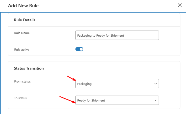 Set Custom Order Status Rules - Tyche Softwares Documentation