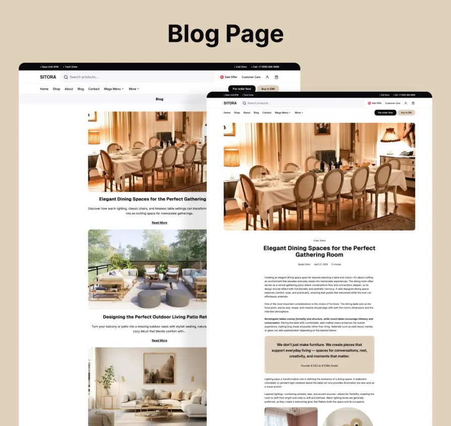 Sitora - Blog Page