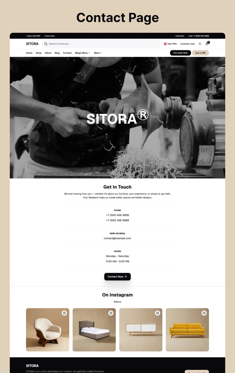 Sitora - Contact Page