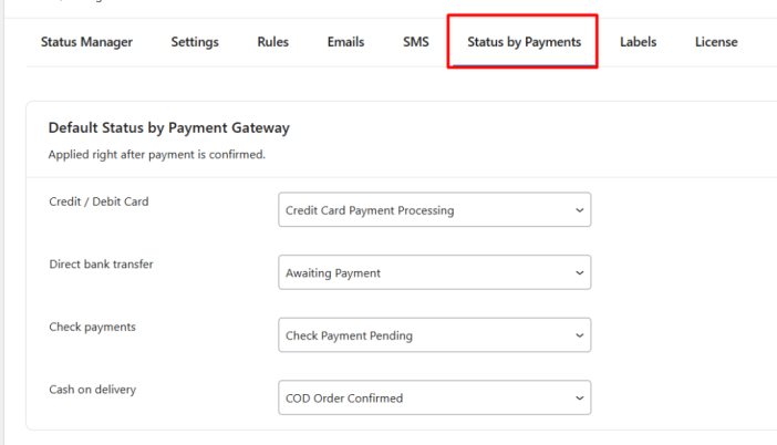 Settings for Custom Order Status - Tyche Softwares Documentation