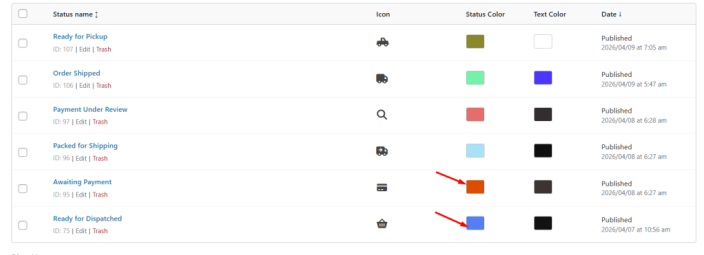 Settings for Custom Order Status - Tyche Softwares Documentation