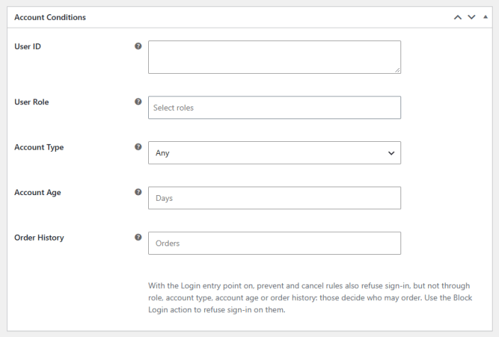 Account Conditions