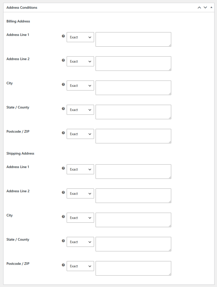 Address Conditions