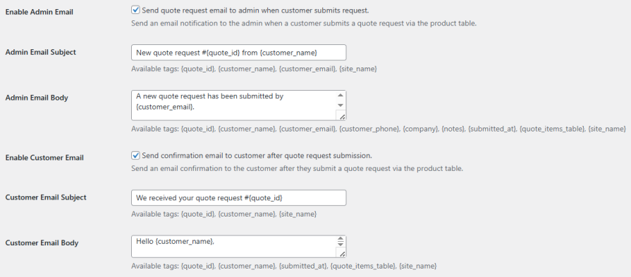 Automated Quote Email Notifications