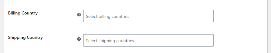 Billing and Shipping Country Filtering