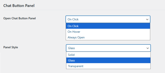 Chat Button Panel