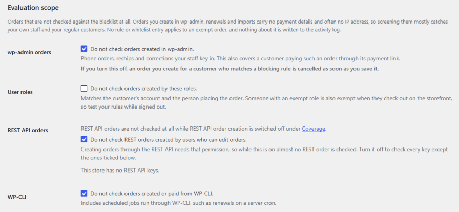 Choose Which Orders Are Screened