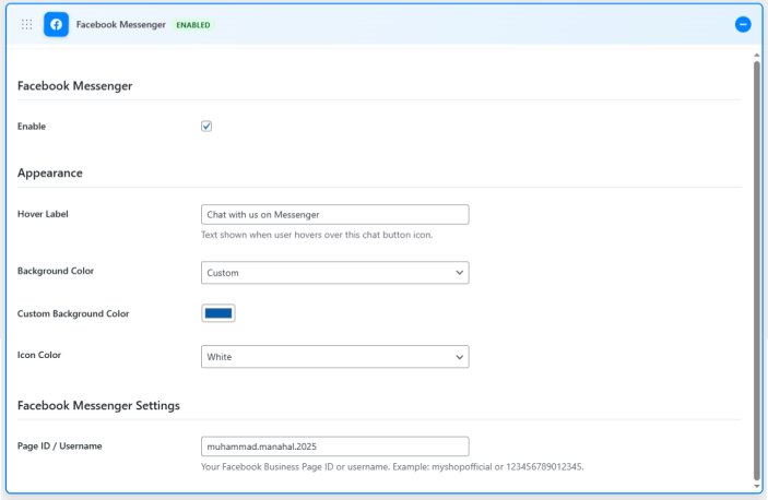 Facebook Messenger Settings