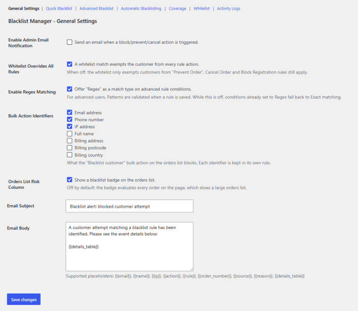 General Settings