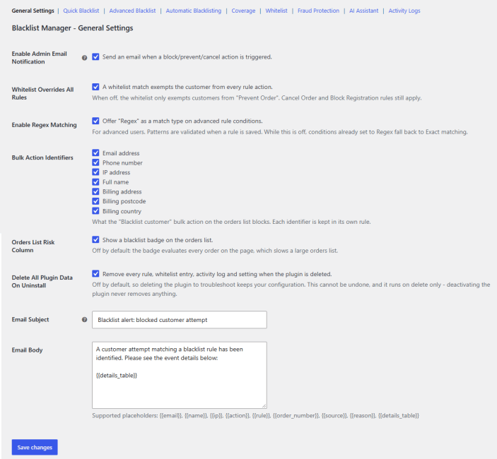 General Settings