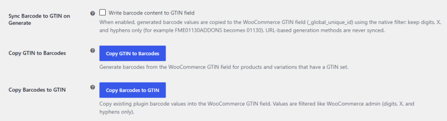 Keep Barcodes and GTIN Values in Sync