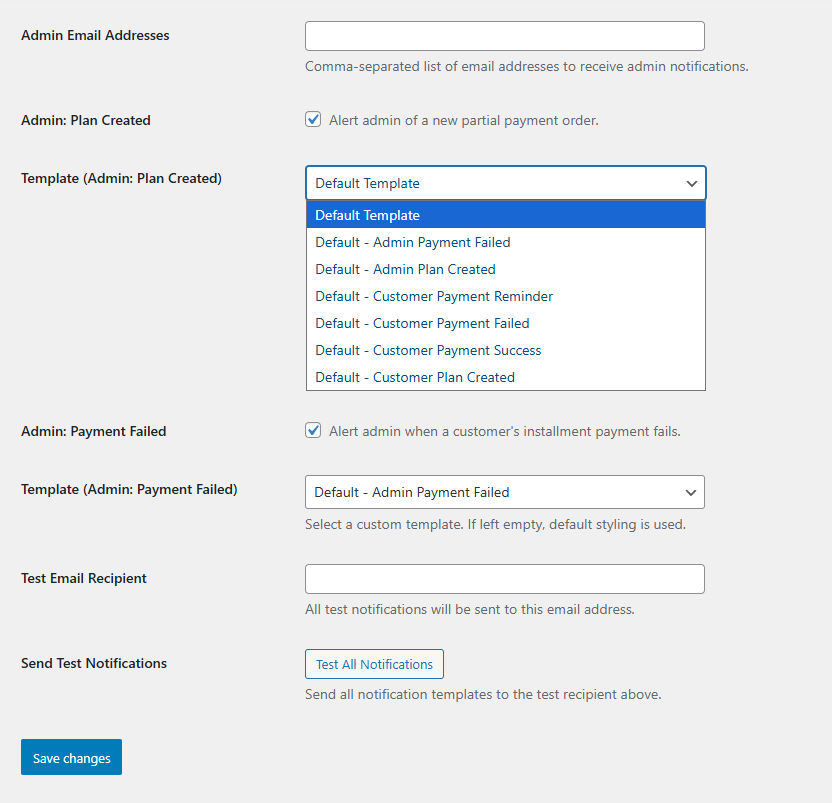 Notify Customers and Admins Separately