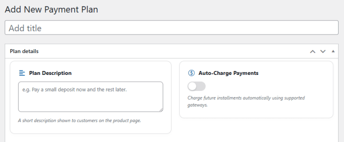 Payment Plans