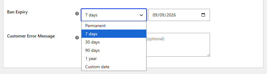 Set Temporary or Permanent Bans
