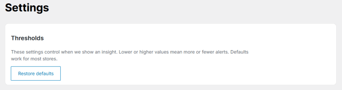 Settings Configuration
