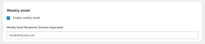 Weekly Email Settings