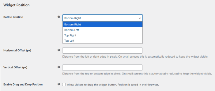 Widget Position