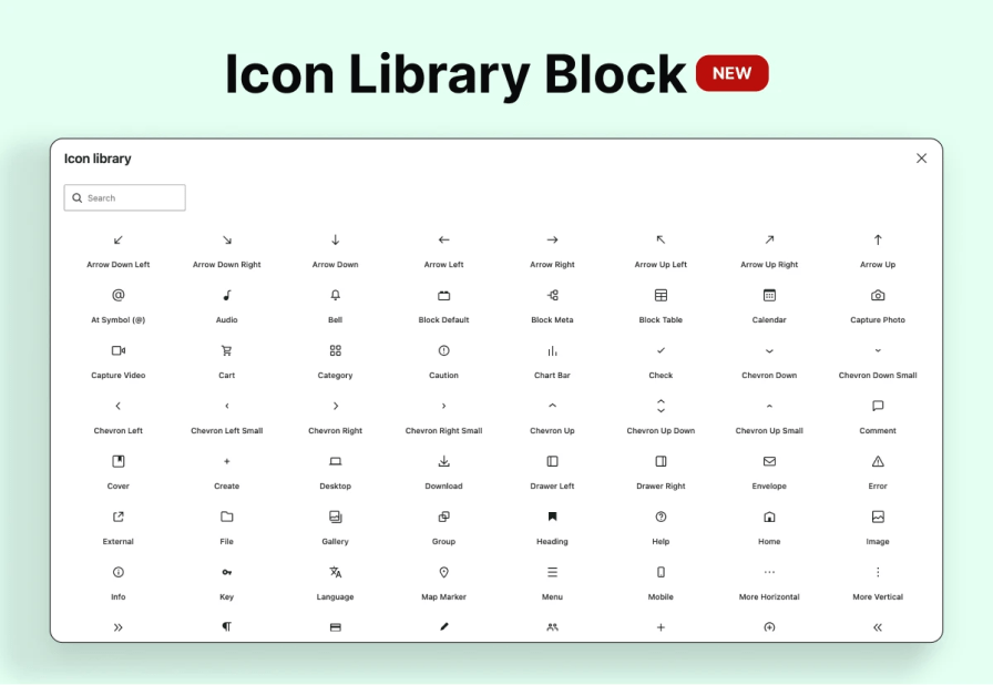 Icon Library Block
