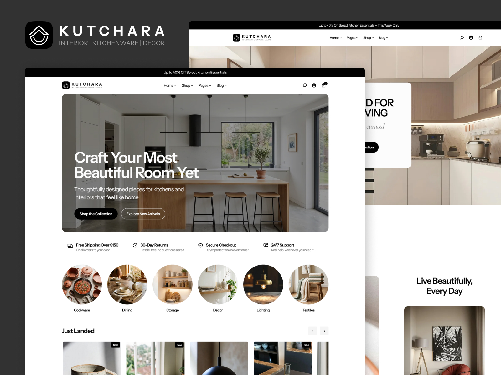 Kutchara WooCommerce furniture and home decor theme screenshot