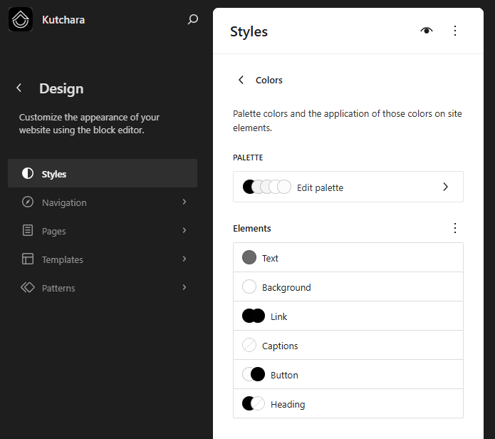 kutchara global styles and colors