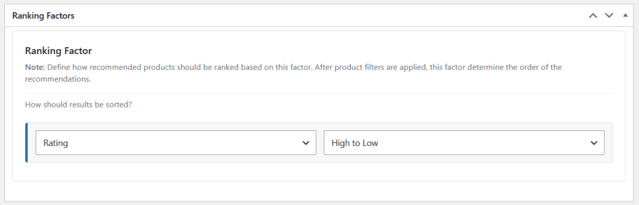 Control Recommendation Ranking