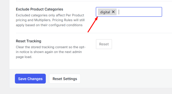 Exclude Product Categories
