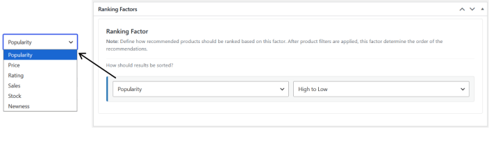 Ranking Factors (available for Custom recommendation mode)