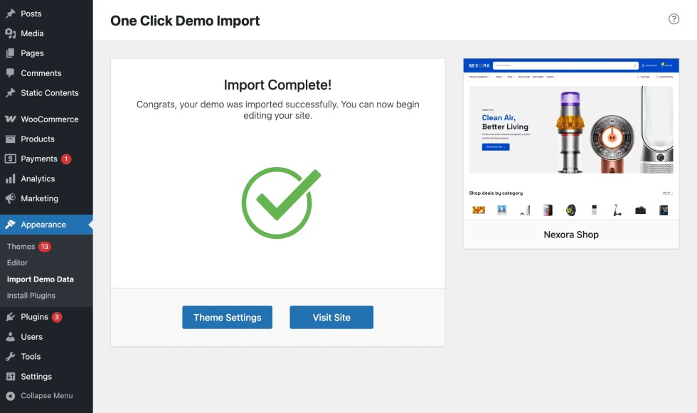 Import Complete