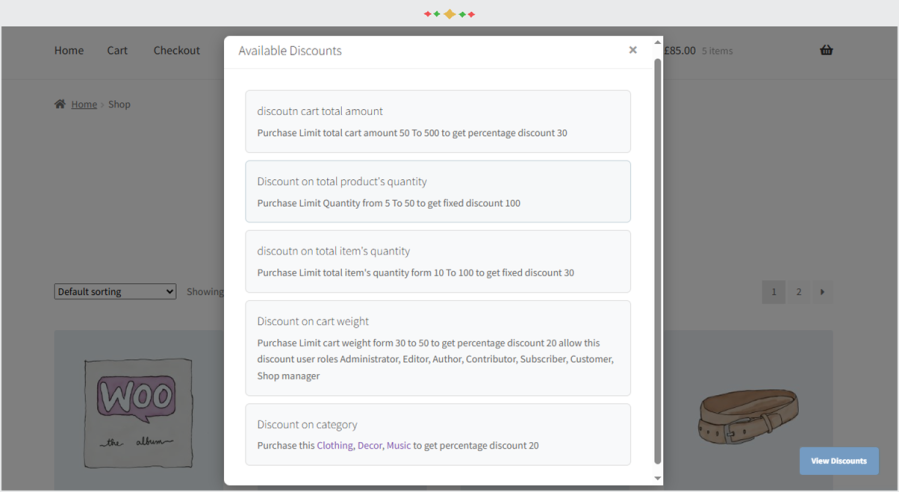 woocmmerce cart options and addons plugin