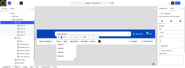 Edit Navigation Menu