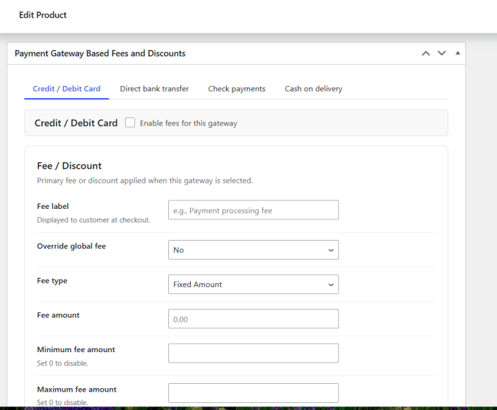 Meta box with settings 