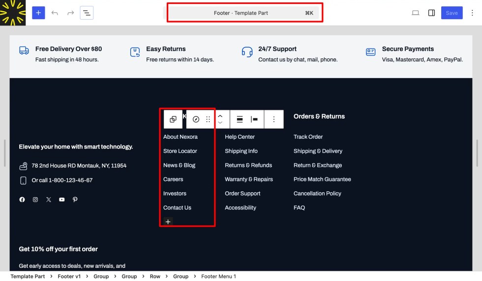 Footer Setup