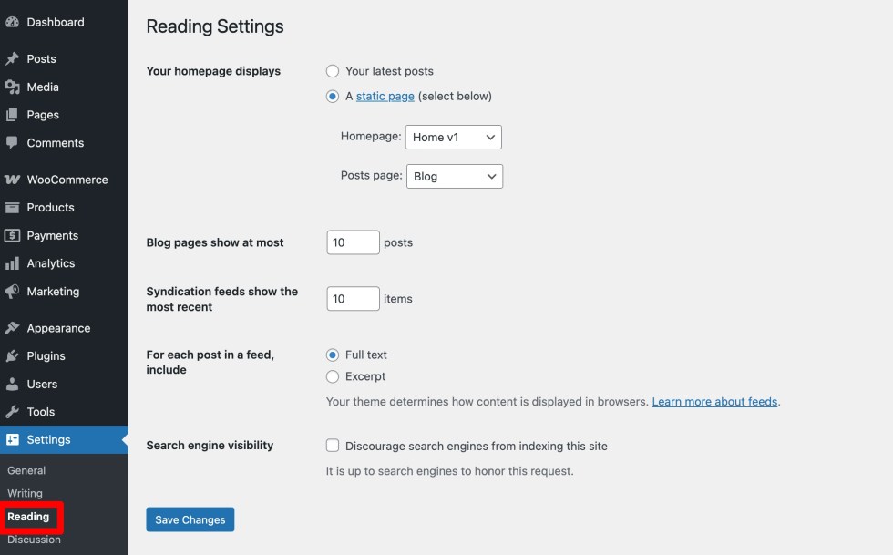 Setup Static Pages