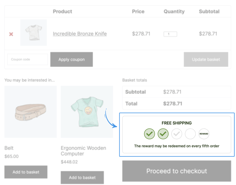 Stamp Card in cart
