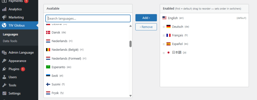tiv-globus-languages