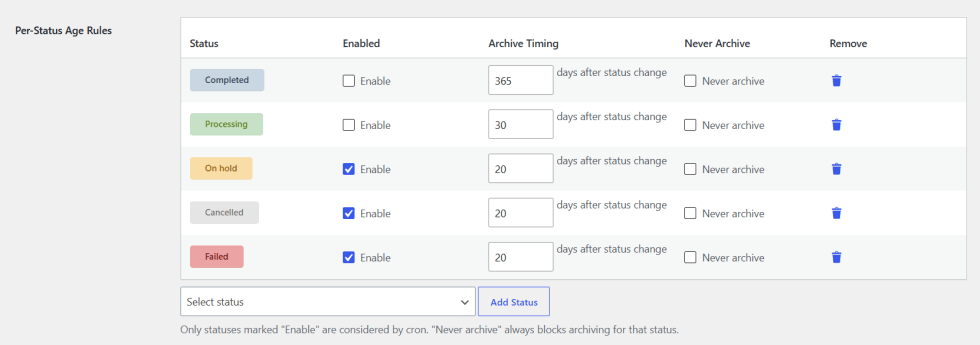 Archiving Rules