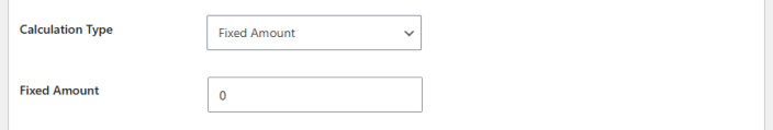 Calculation Type Fixed Amount