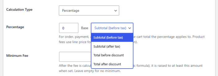Calculation Type Percentage