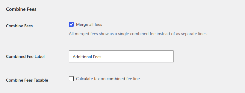 Combine Fees into a Single Line Item