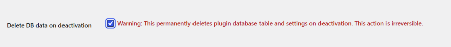 Control Data on Plugin Deactivation