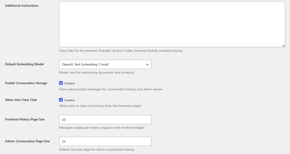 General & AI API Setting