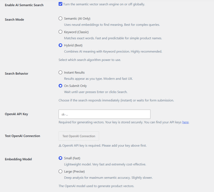 General & API Settings