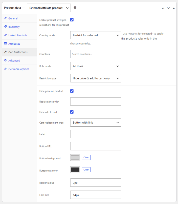 Product Level Settings
