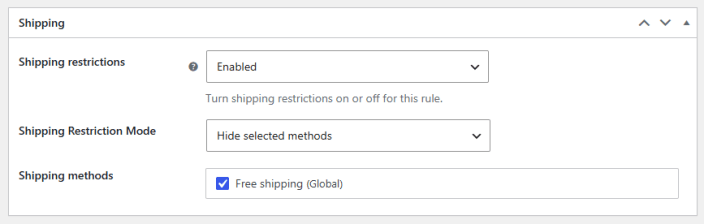 Restriction Shipping Rules Settings